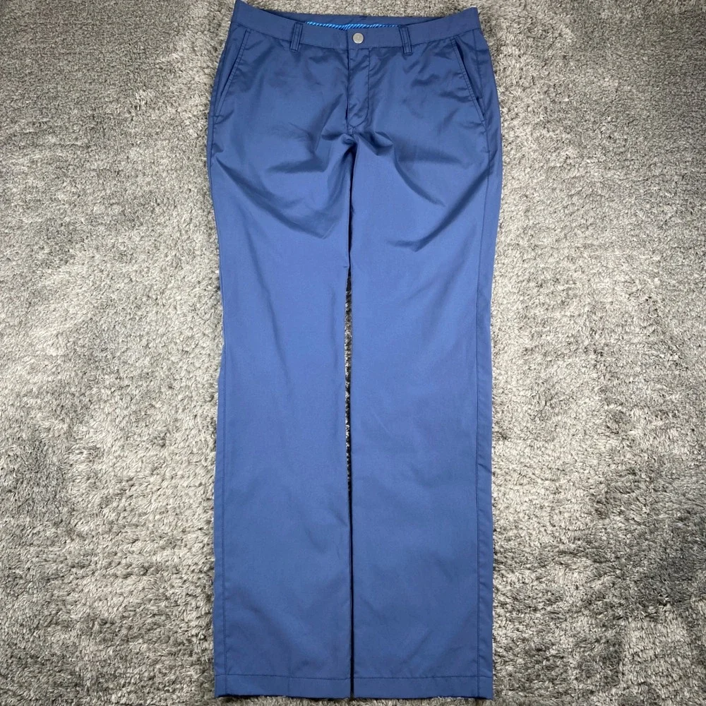 Bonobos Golf Performance Slim Pants Men 33x34 Blue Chino Active Stretch Trousers